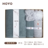 HOYO洗漱五件套7247（浴巾1条+毛巾1条+干发帽1条+束发带1个+浴花1个）