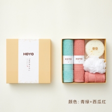 HOYO沐浴5件套（毛巾2条+方巾1条+浴花1个+海绵1块）7734