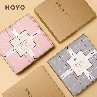 HOYO索菲格牛皮纸礼盒多功能毯（1.5*2m）0112