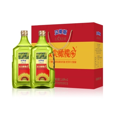 贝蒂斯食用植物调和油（葵花橄榄）1.6L*2礼盒装
