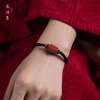 馬传玉六字真言朱砂转运珠手绳 黑色MCY066