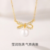 周六福S925银蝴蝶结珍珠套链 ZLFX062266
