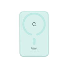 倍思MagPro磁吸支架无线快充移动电源5000mAh20W薄荷青（含：简易数据线Type-CtoType-C（20V/3A）30cm白色）