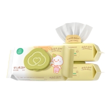全棉时代 婴儿棉湿巾手口专用65gsm,15x20cm,80片/包,3包/袋  1125899909067361