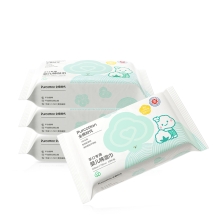 全棉时代 婴儿棉湿巾60gsm,15*20cm,25片/包，4包/袋 1125899908000692