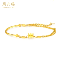 周六福S925银金玉腰手链 ZLFD072390