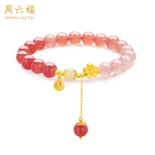 周六福S925银桃之夭夭玛瑙手串 ZLFJ121829