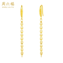 周六福S925银凤翎耳线ZLFD091817