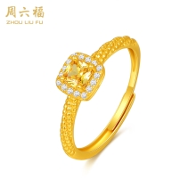 周六福S925银甜蜜方糖戒指 ZLFJ021834