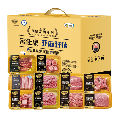中粮家佳康亚麻籽猪肉礼盒C款3750g
