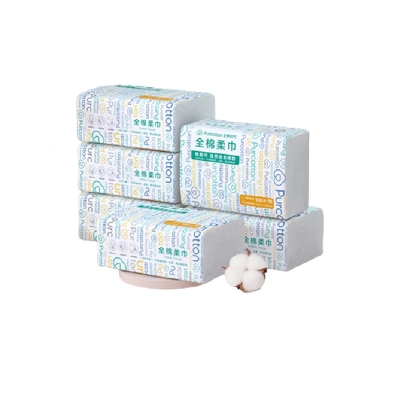 全棉时代经典系列全棉柔巾M码6包装45G平纹,150X200MM,100片/包，6包 1125899907306100