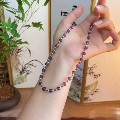 馬传玉 紫水晶满天星项链7mm MCY124