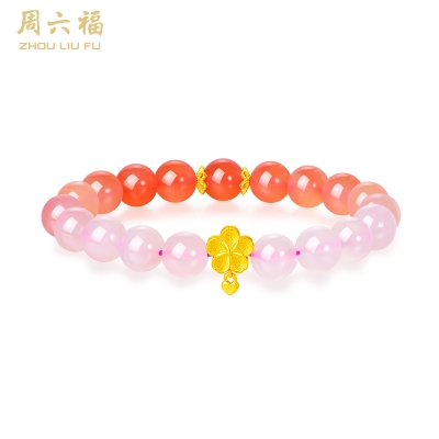 周六福S925银甜味少女玛瑙手串 ZLFJ122194