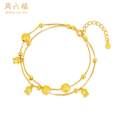 周六福S925银铃兰花手链 ZLFD072053