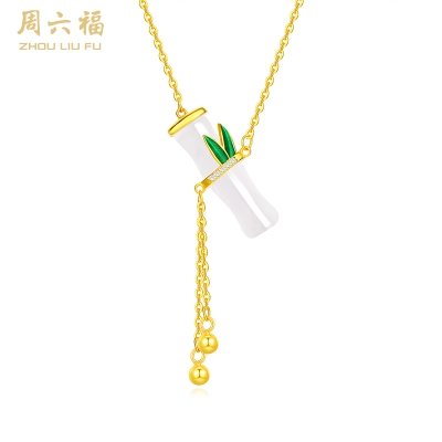 周六福S925银竹韵玉髓链坠 ZLFJ061937