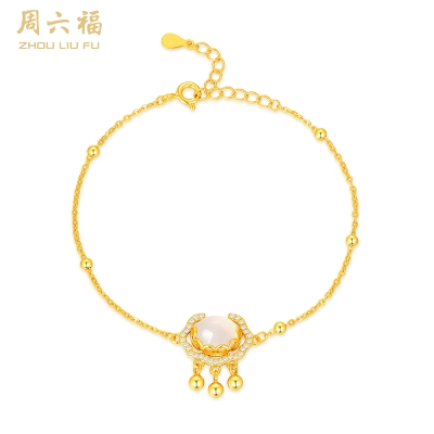 周六福S925银喜乐玉髓手链 ZLFJ071914