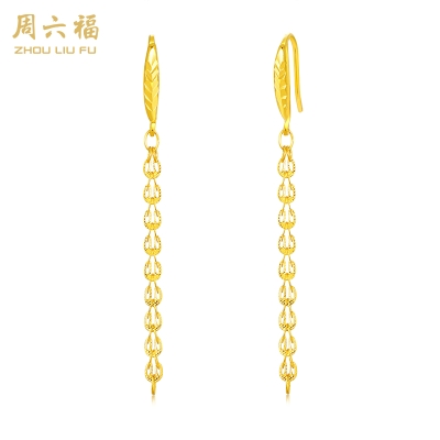 周六福S925银凤翎耳线ZLFD091817
