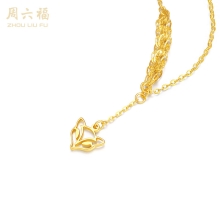 周六福S925银灵狐项链 ZLFD061050