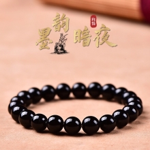 珩钻新中式墨韵暗夜黑玛瑙手串国潮手链8mm M06