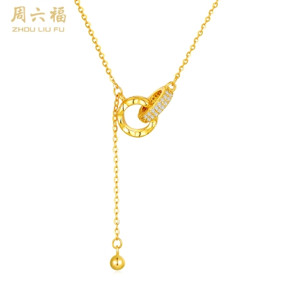 周六福S925银相思扣项链 ZLFJ061603