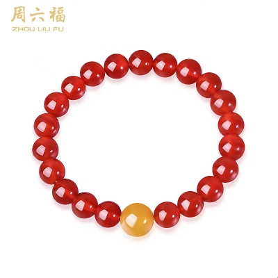 周六福转运朱色玛瑙手串 ZLFJ121624