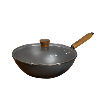 张小泉食刻深层防锈铁锅C32860100 32cm