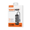 RECCI锐思RH22十合一HUB数据线转接口Type-C TO HDMI+1xVGA+ USB-A+USB-C+RJ45+1xSD+ 1xTF