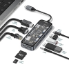RECCI锐思RH22十合一HUB数据线转接口Type-C TO HDMI+1xVGA+ USB-A+USB-C+RJ45+1xSD+ 1xTF