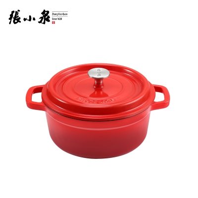 张小泉中国红铸铁珐琅锅C32240100  22cm