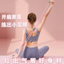 宏太家用健身多功能开肩美背8字拉力器驼背矫正 绿色