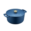 德世朗（DESLON）珐琅铸铁锅 蓝色24cm DFS-T128B