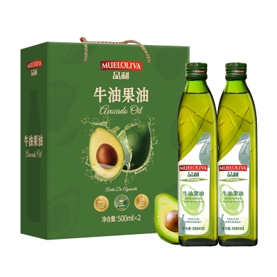 品利 西班牙原装进口牛油果油500ml*2礼盒