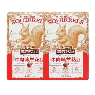 三只松鼠牛肉味兰花豆110g*2袋